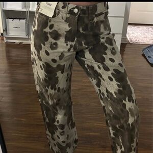 Abercrombie & Fitch Baggy Pants in Gray and Cream